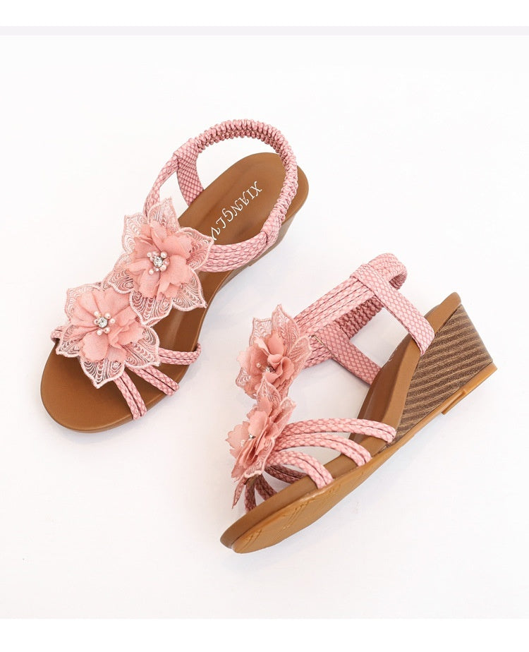 Women's Roman Bohemian Retro Flower Vacation Sandals
