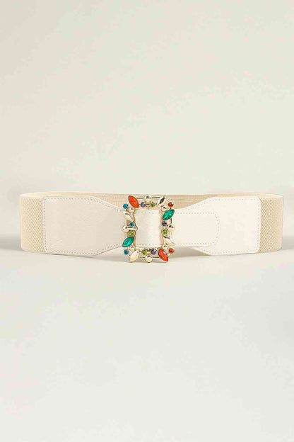 Multicolored Leaf Buckle Elastic Belt - Munsieur