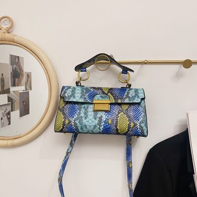PU Leather Snakeskin Print Crossbody Bag - Munsieur