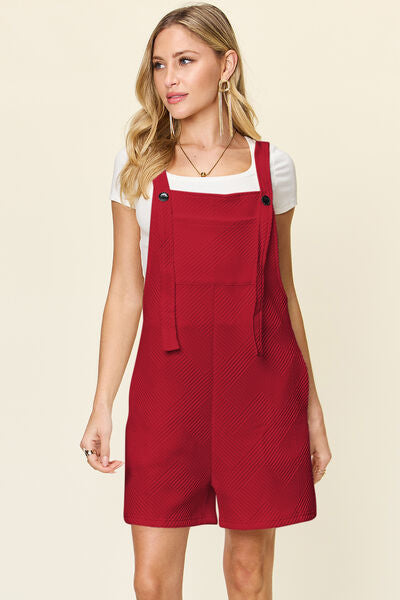 Double Take Full Size Texture Sleeveless Romper - Munsieur