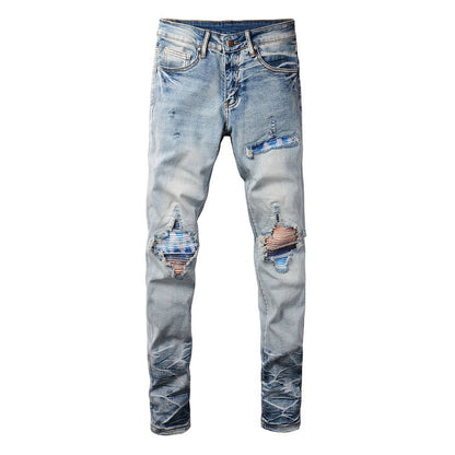 Men's Personalized Printed Ripped Designer Pants