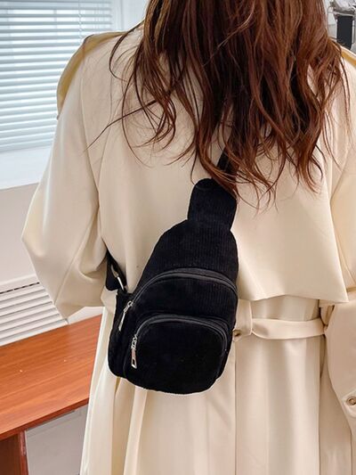 Corduroy Solid Color Crossbody Bag - Munsieur