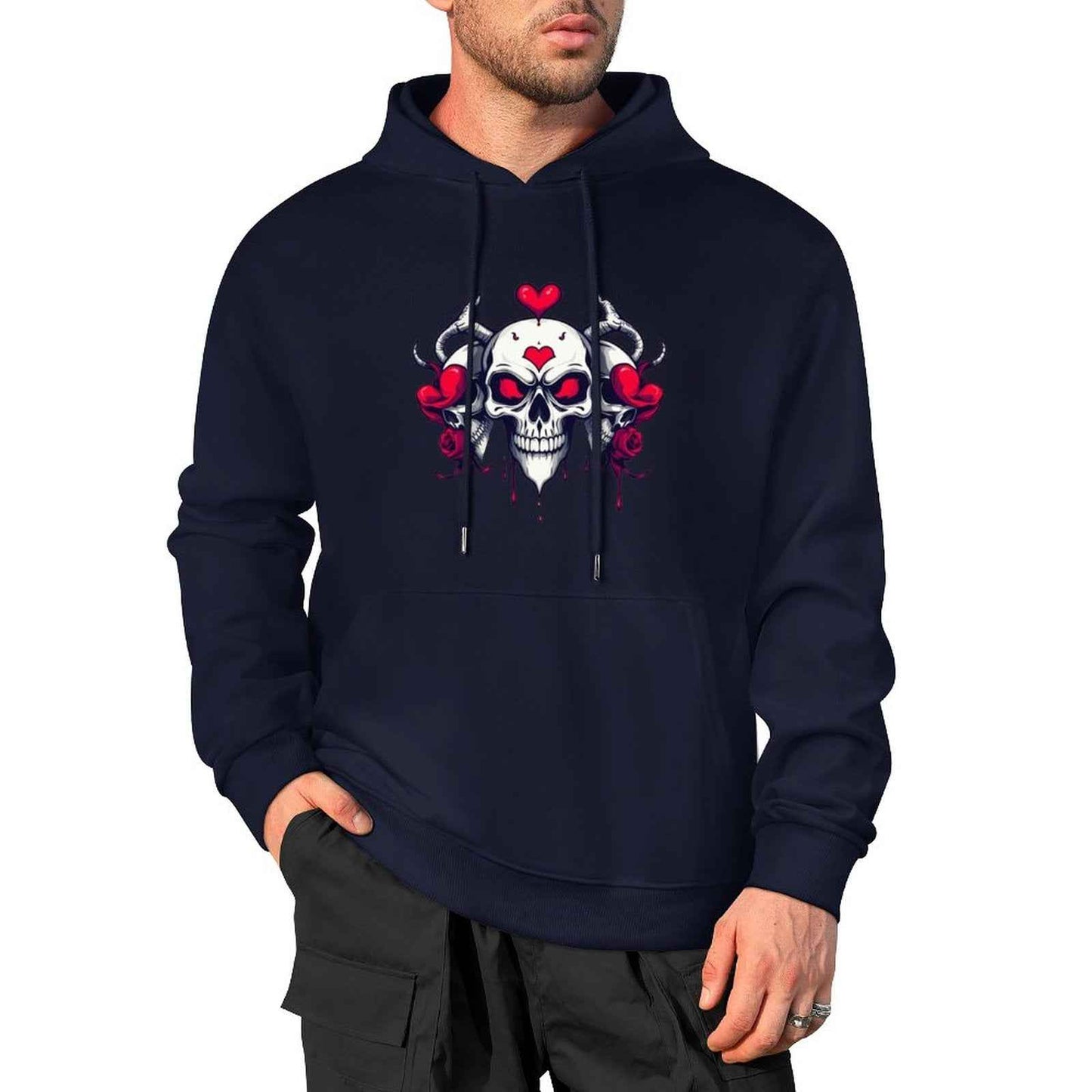 Munsieur Bleeding Royalty: Skull Hoodie for Men - Munsieur