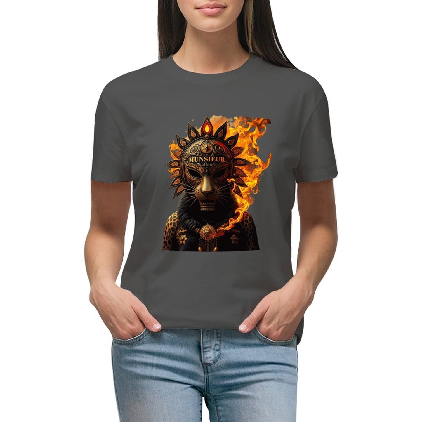 Lost Tribe of Munsieur T-Shirt for Women "Lioness" (High Definition & Front Printing)