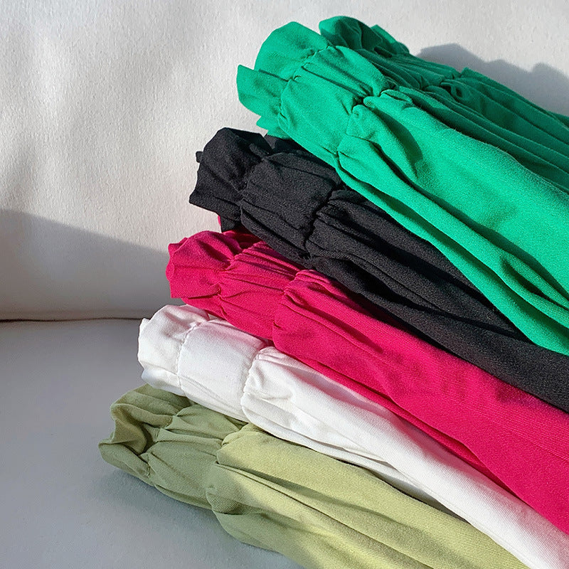 Women's Bud Shaped Waist Cotton Women's Multi-color Bottoms Woven - Munsieur