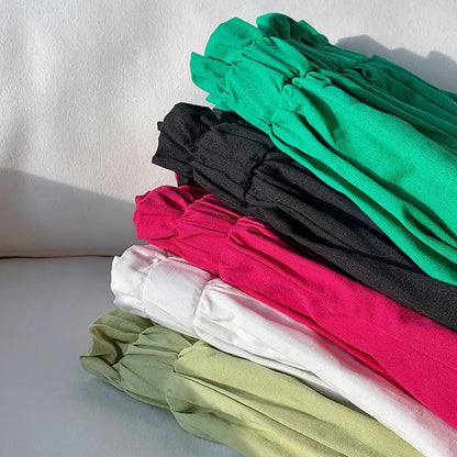 Women's Bud Shaped Waist Cotton Women's Multi-color Bottoms Woven - Munsieur