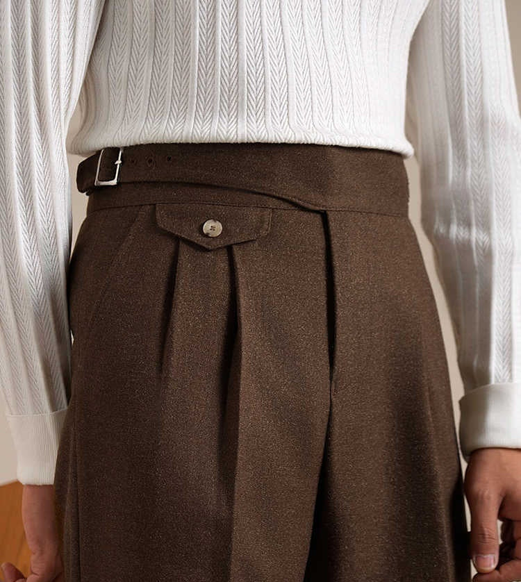 Men's Double Pleated Straight Business Casual loose fitting Pants - Munsieur