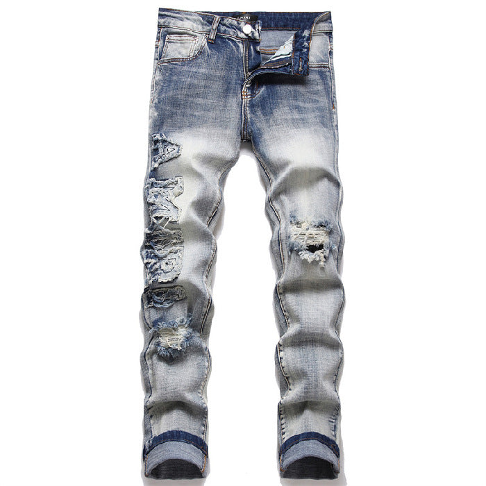 Men's Hole Patch Designer Pants