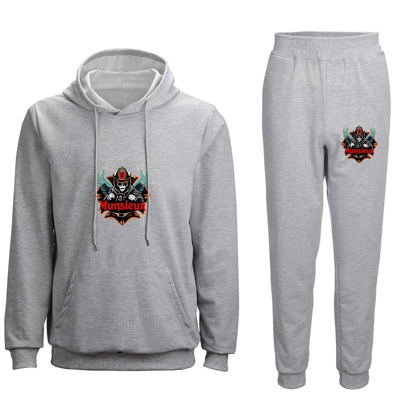 Munsieur Graphic Design Hoodie Set for Men