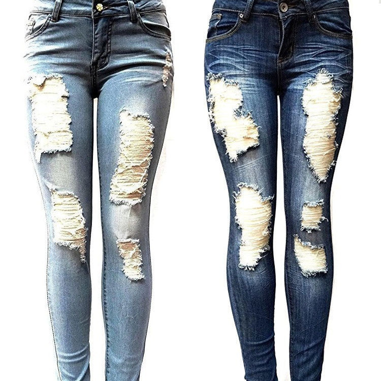 Slimming Jeans for Women Ripped Design Denim