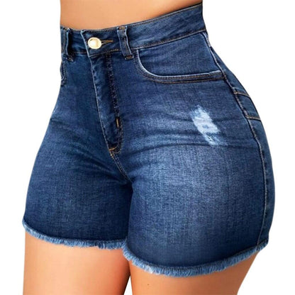 Women's Stretch Bottoms Slim Fit Ripped Tassel Denim Bottoms - Munsieur