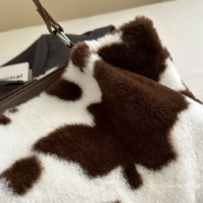 Cow Print Furry Tote Bag - Munsieur