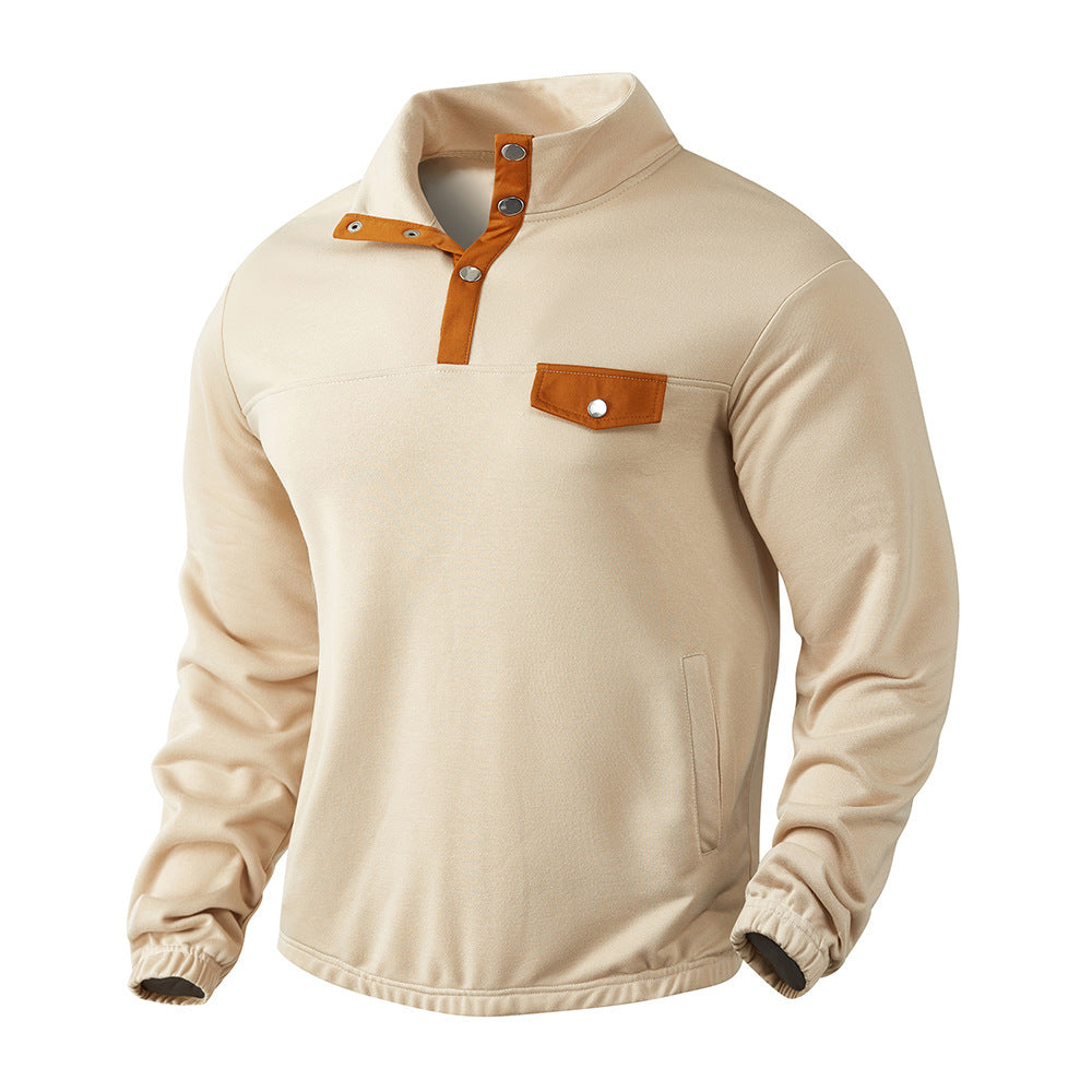 Men's Outdoor Contrast Color Casual Standard Collar Long Sleeve Hoodie - Munsieur