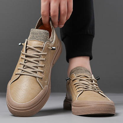 Men's Casual Leather Soft Sole Breathable Bean Shoes - Munsieur