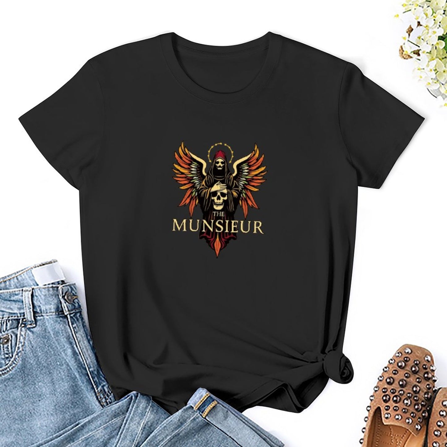 Munsieur Women's Brand T-shirt "Rebellious Angel" Designer Streetwear for Her