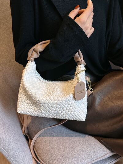 PU Leather Woven Crossbody Bag - Munsieur