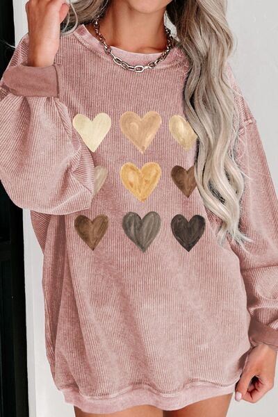 Round Neck Dropped Shoulder Sweatshirt for Comfort - Munsieur