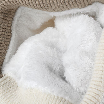 Color Block Knit Hat with Pom-pom - Munsieur