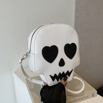 Halloween Skull Shoulder Bag with Love Eyes - Fashion Crossbody Bag