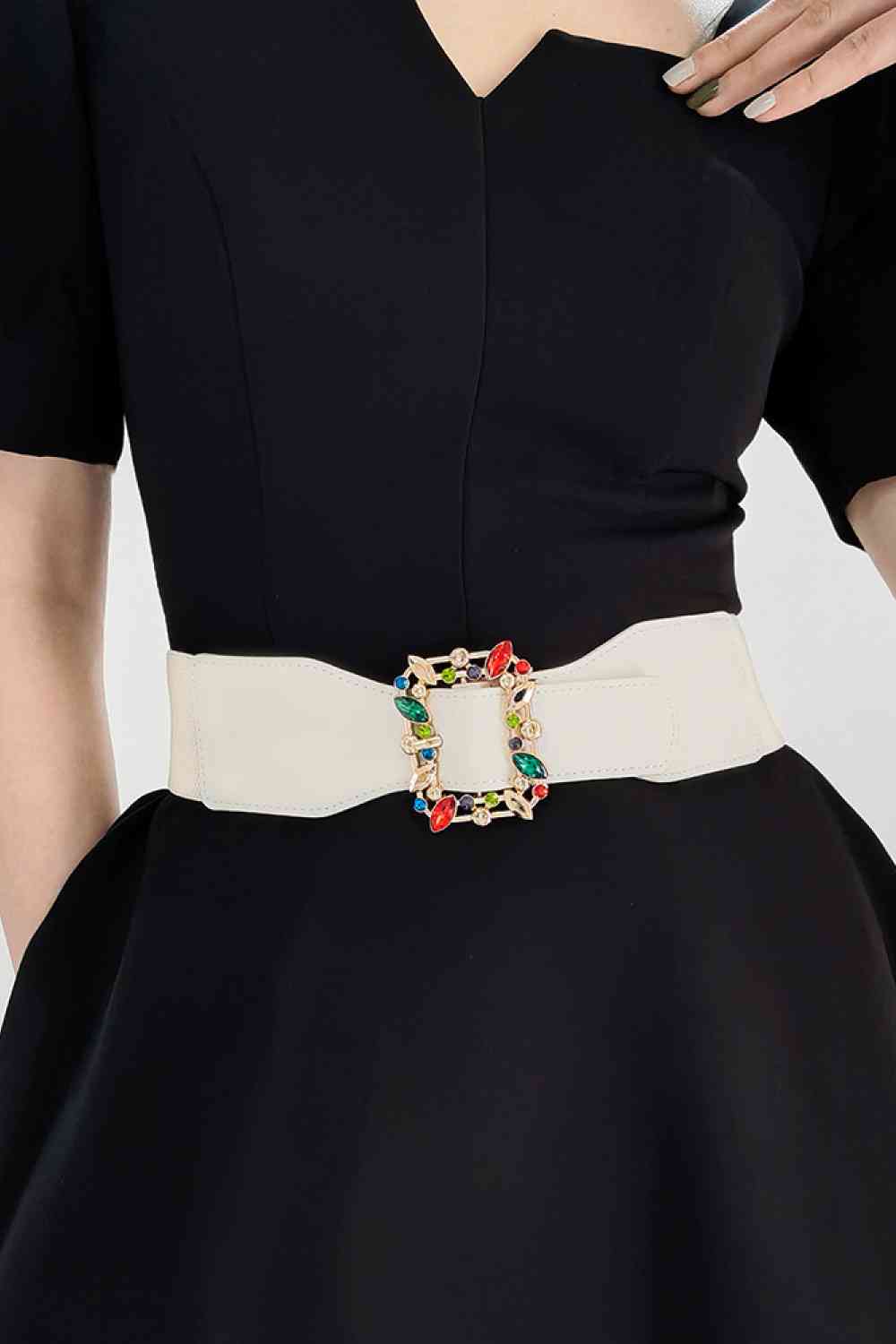 Multicolored Leaf Buckle Elastic Belt - Munsieur