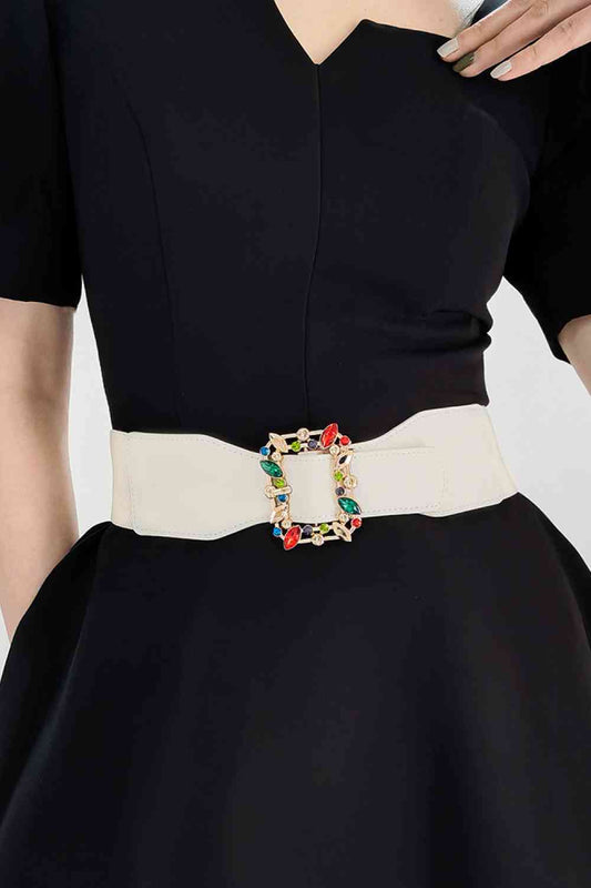 Multicolored Leaf Buckle Elastic Belt - Munsieur