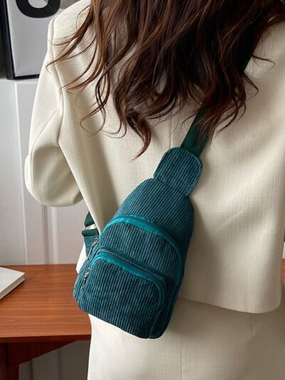Corduroy Solid Color Crossbody Bag - Munsieur