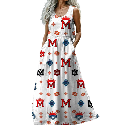 MUNSIEUR All-Over Print Women’s Sleeveless Maxi Dress