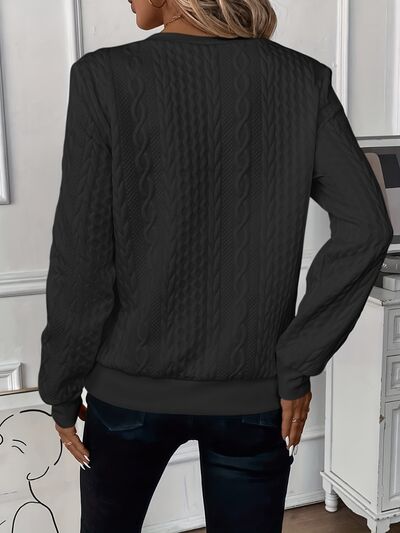 Texture Half Zip Long Sleeve Sweatshirt for Effortless Style - Munsieur