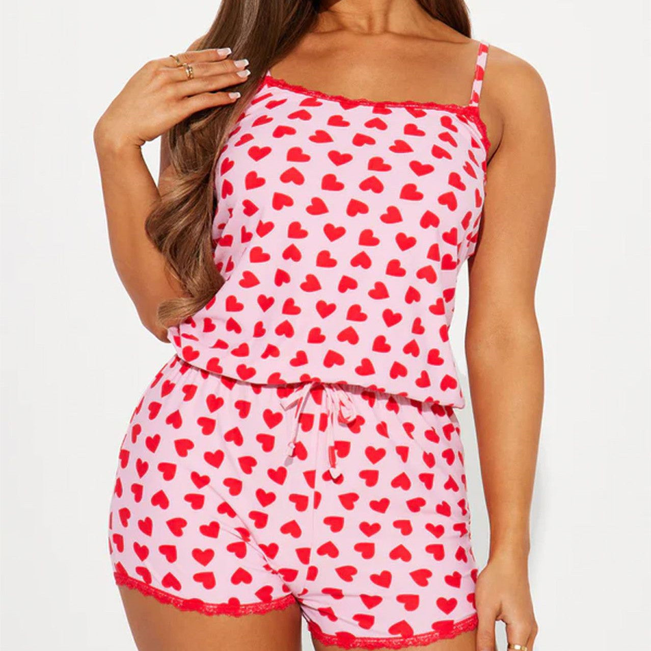 Women's Lingerie Sleepwear Love Printed Sling Suit
