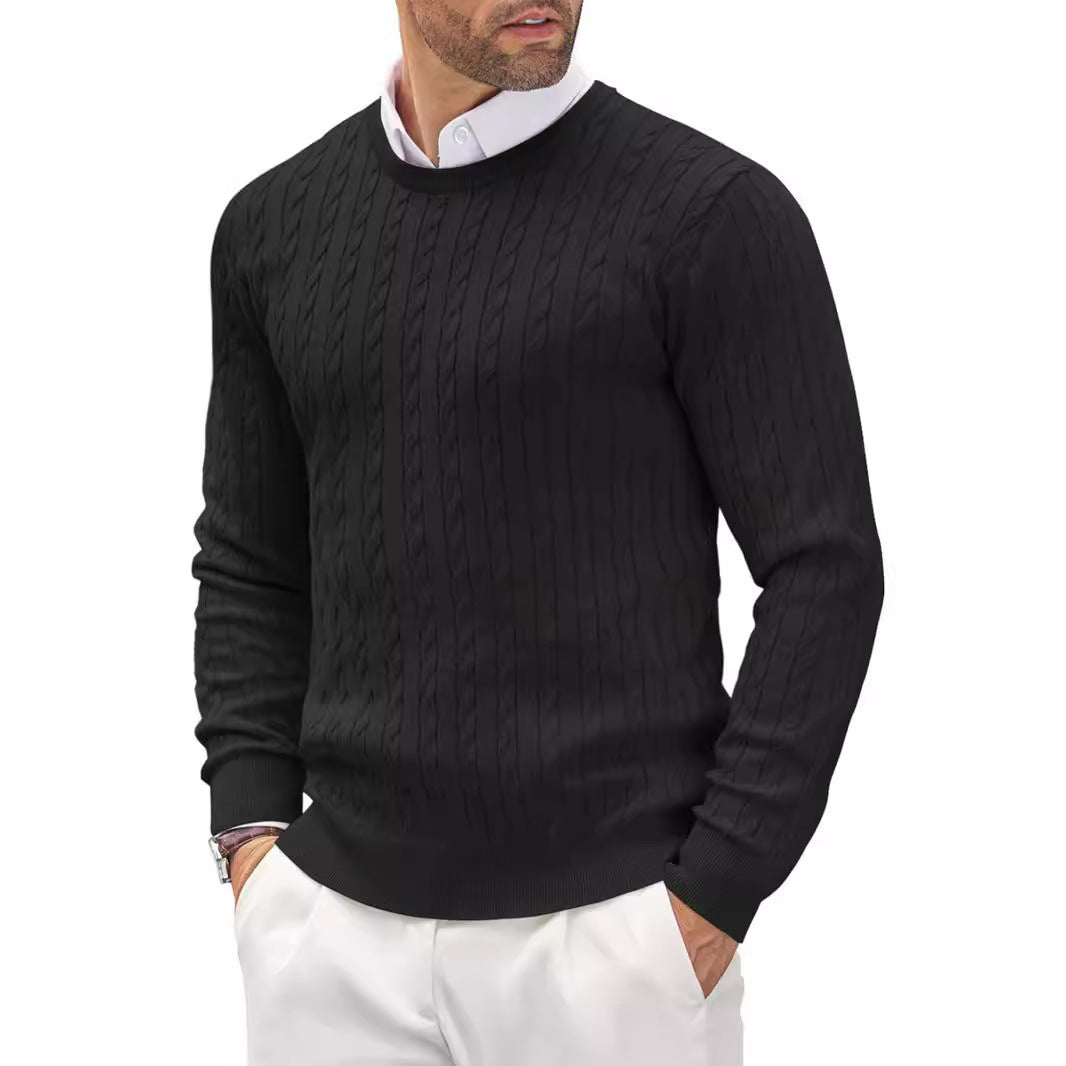 Men's Round Knitted Hoodie Twisted Flower Slim Fit - Munsieur