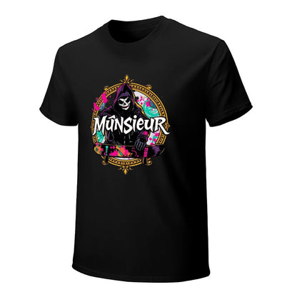Munsieur New Skool Tee for Men – Skull Skateboard Graphic Tee