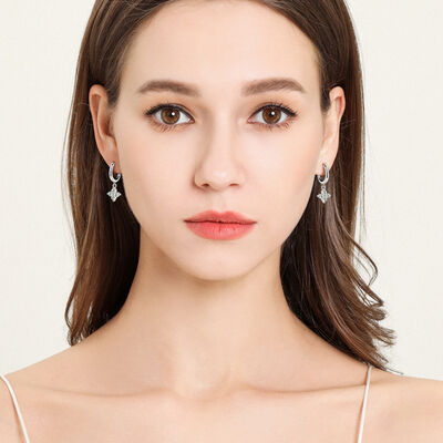 925 Sterling Silver Moissanite Hoop Drop Earrings - Munsieur