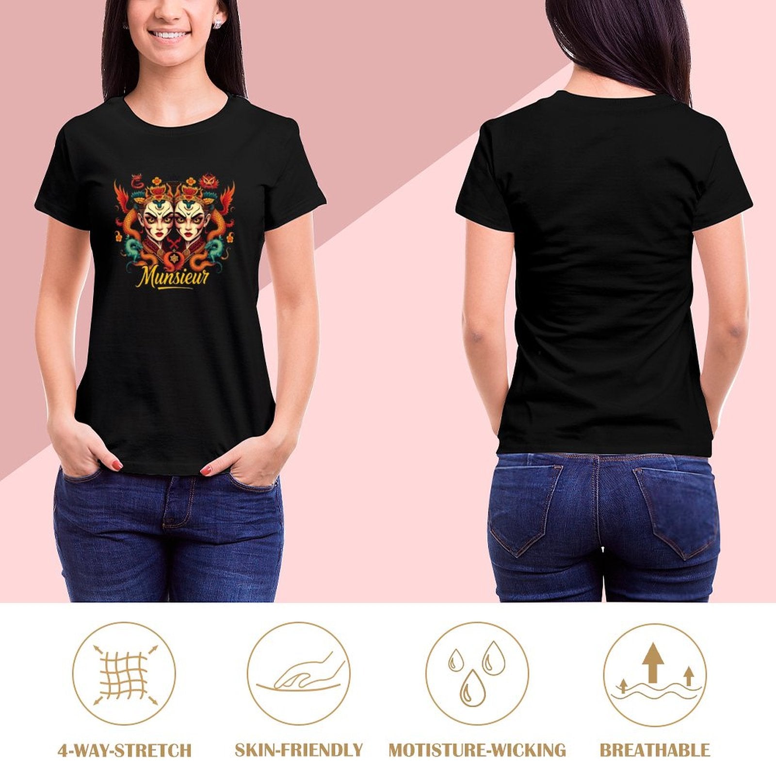 Munsieur T-Shirt for Women: Classic Comfort with a Contemporary Twist for Her - Munsieur