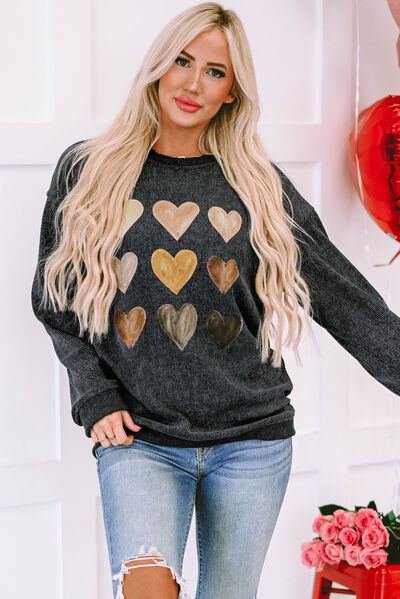 Round Neck Dropped Shoulder Sweatshirt for Comfort - Munsieur