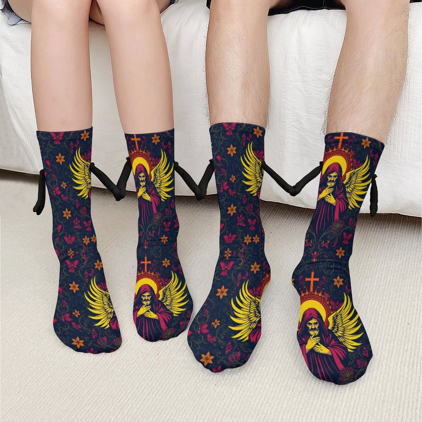 Munsieur Design Buddy Socks Magnetic Holding Hands Funny Socks accessories