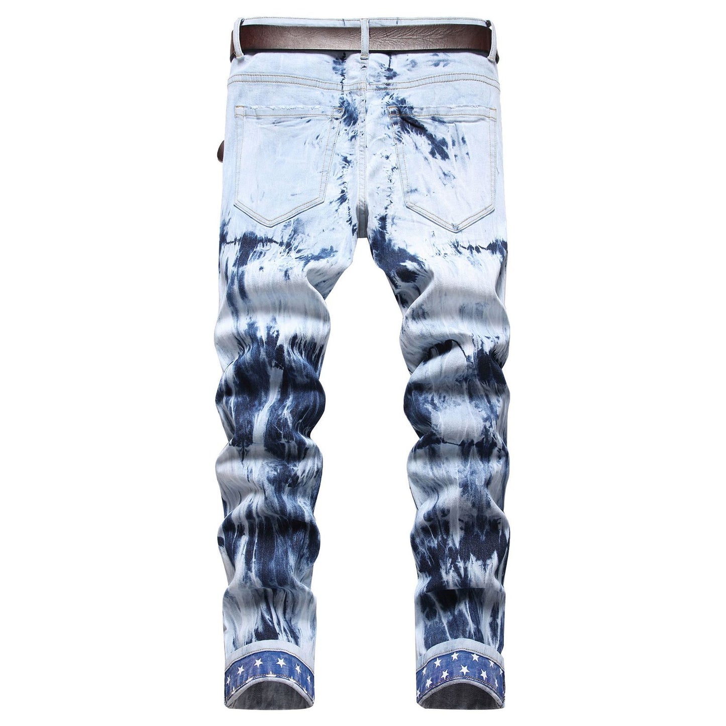 Men's Embroidery Float Fashionable Denim Pants