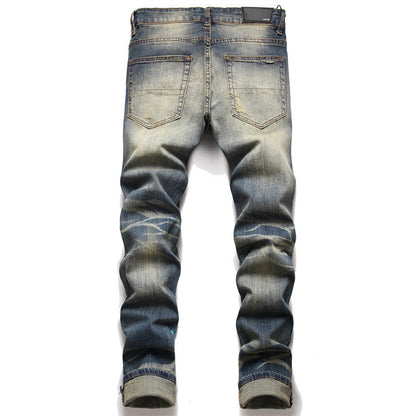 Men's Designer Fashion Elastic Slim Fit Skinny Pants