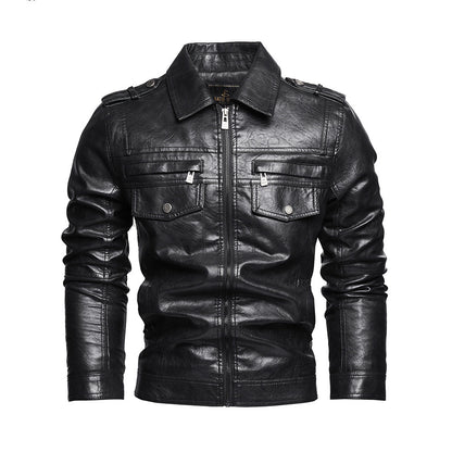 Men's Lapel Fashion Casual Men's Clothing Leather Coat Motorcycle Style - Munsieur