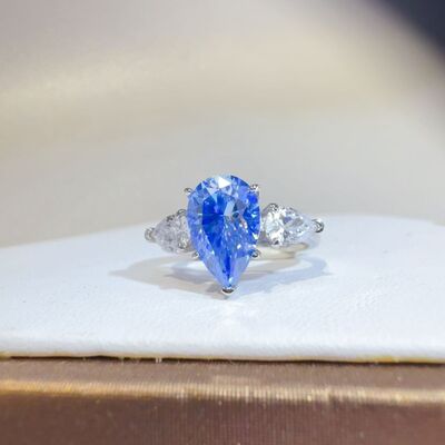 2 Carat 925 Sterling Silver Moissanite Teardrop Shape Ring - Munsieur