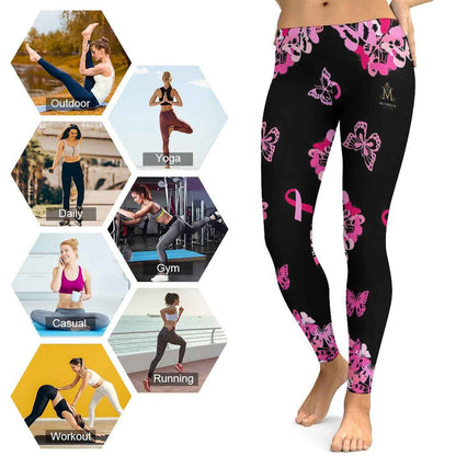 Munsieur Sculpting Leggings for Women - Pink Butterfly - Munsieur