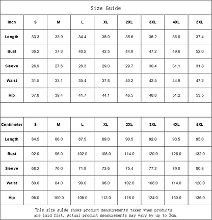 Size guide chart for women's streetwear sweater dress by Munsieur showing measurements in inches and centimeters