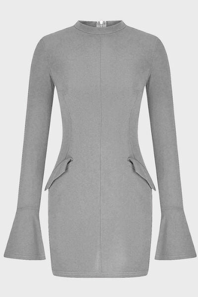 Mock Neck Long Sleeve Mini Dress - Munsieur