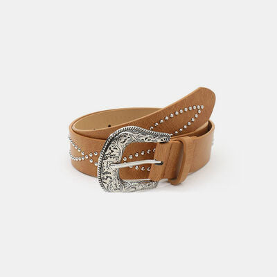 PU Leather Rhinestone Belt - Munsieur