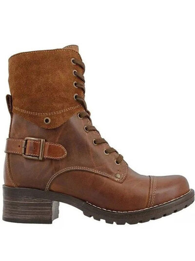 Lace-Up Block Heel Boots - Munsieur