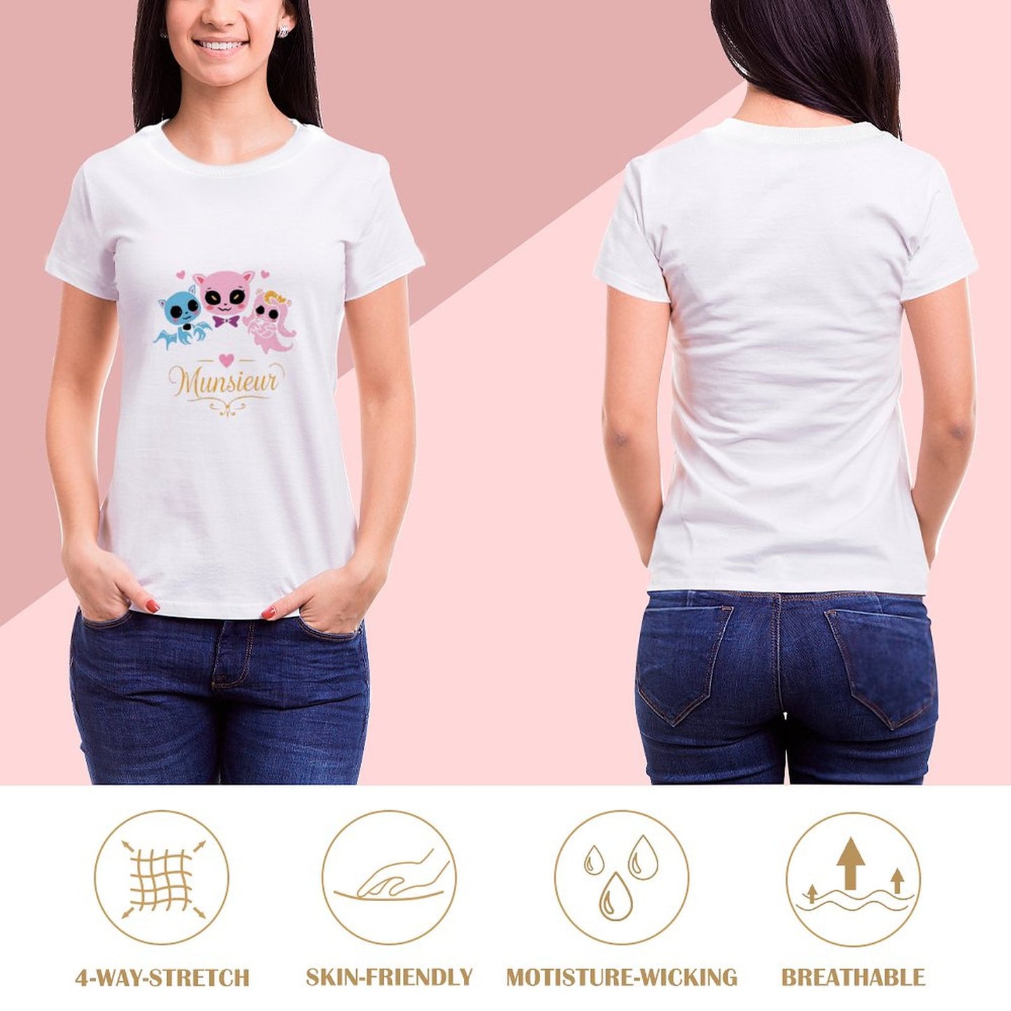 Women's Munsieur T-shirt Valentine's Day Collection "Vampire Friends" Designer Streetwear for Her