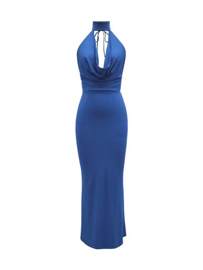 Backless Lace Up Back Sleeveless Maxi Dress - Munsieur