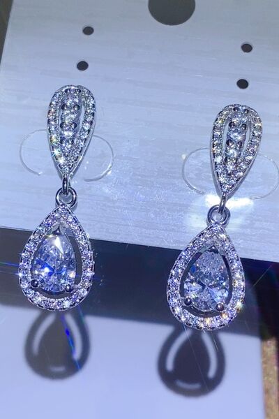 2 Carat Moissanite 925 Sterling Silver Teardrop Earrings - Munsieur