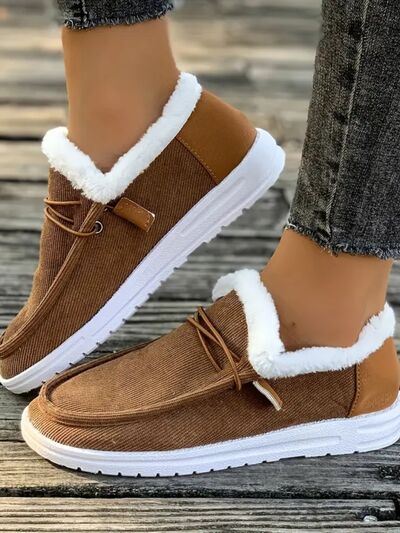 Fluff Round Toe Flat Slip-Ons - Munsieur