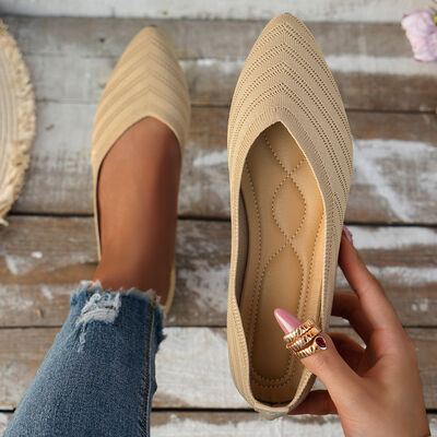 Mesh Point Toe Solid Color Slip-Ons - Munsieur