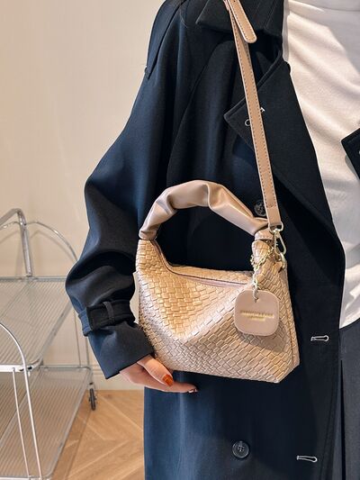 PU Leather Woven Crossbody Bag - Munsieur